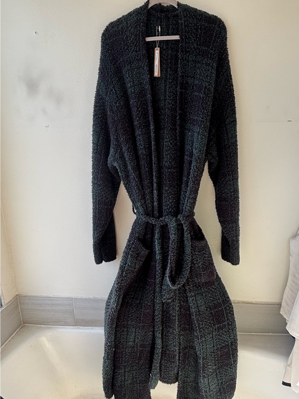 SKIMS plaid Open-Front Belted Robe